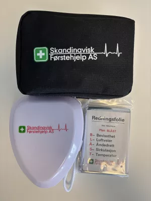 Full Pakke, førstehjelpspute, pustemaske og redningsfolie